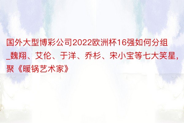 国外大型博彩公司2022欧洲杯16强如何分组_魏翔、艾伦、于洋、乔杉、宋小宝等七大笑星，都聚《暖锅艺术家》